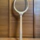 Vintage wooden tennis racket challenge sport