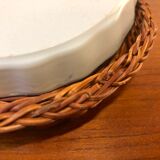 Vintage pie mold and wicker pan