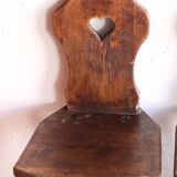 Pair of antique Alsatian wooden chairs