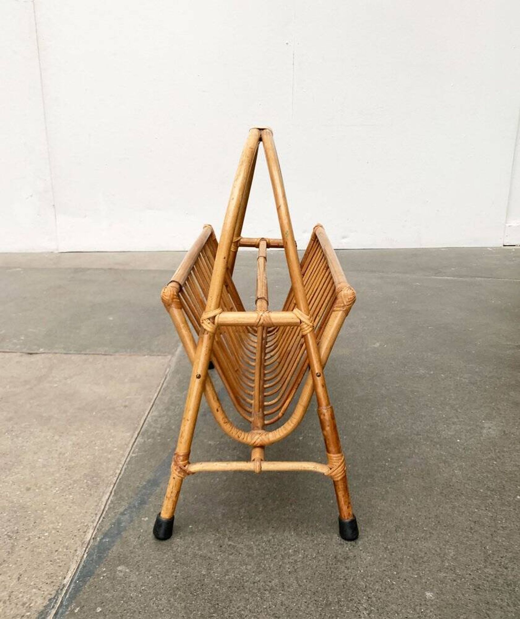 Mid-century bamboo magazine rack, 1960s