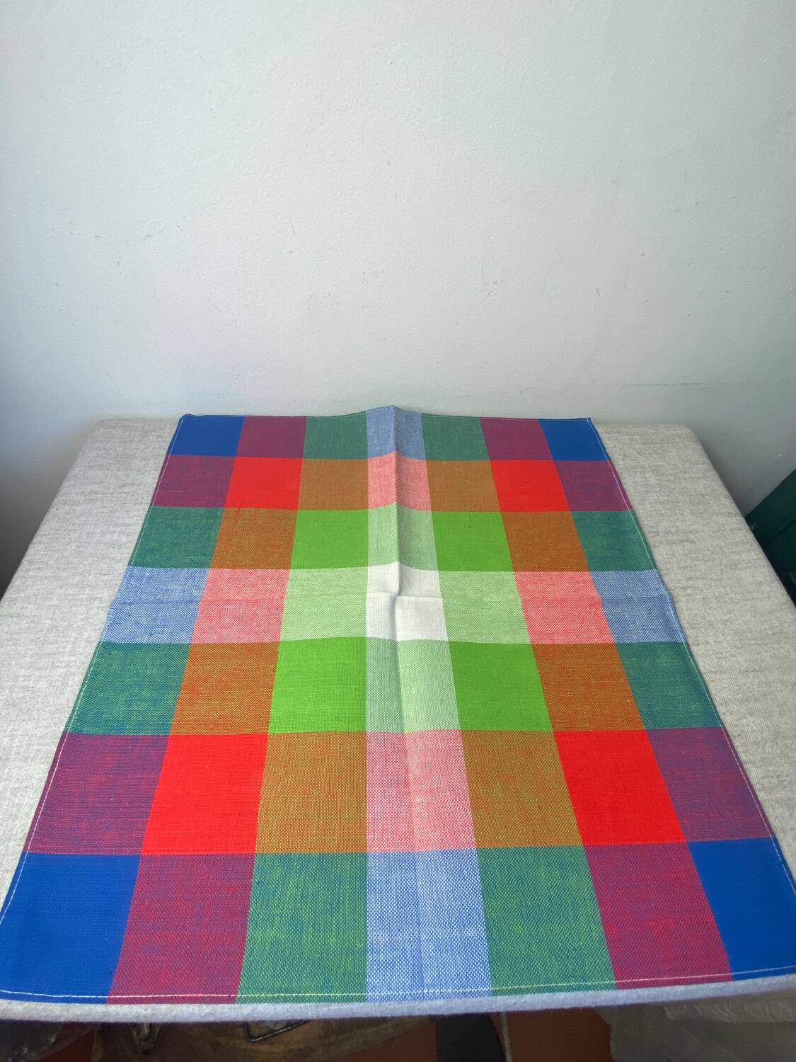 Vintage plaid cotton napkins
