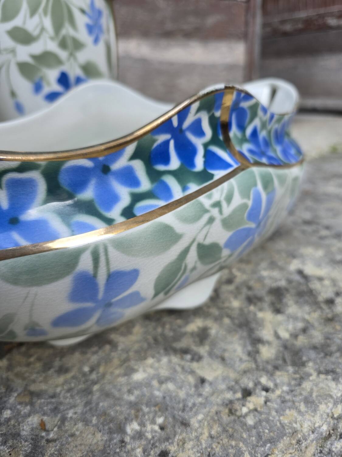 Set of two vases and a planter Luneville KG early 20th century