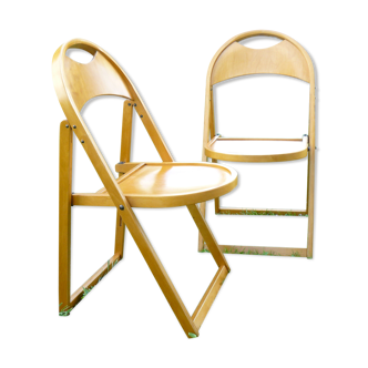 Pair of modernist pliantes chaises design 1950-60