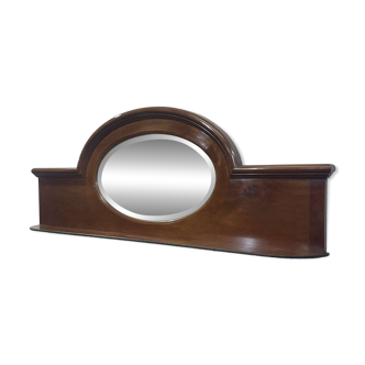 English mahogany shelf with its bevelled mirror from the early 20th century.