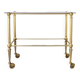 Gold metal and smoked glass server