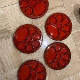 Set of 5 Vallauris oyster plates