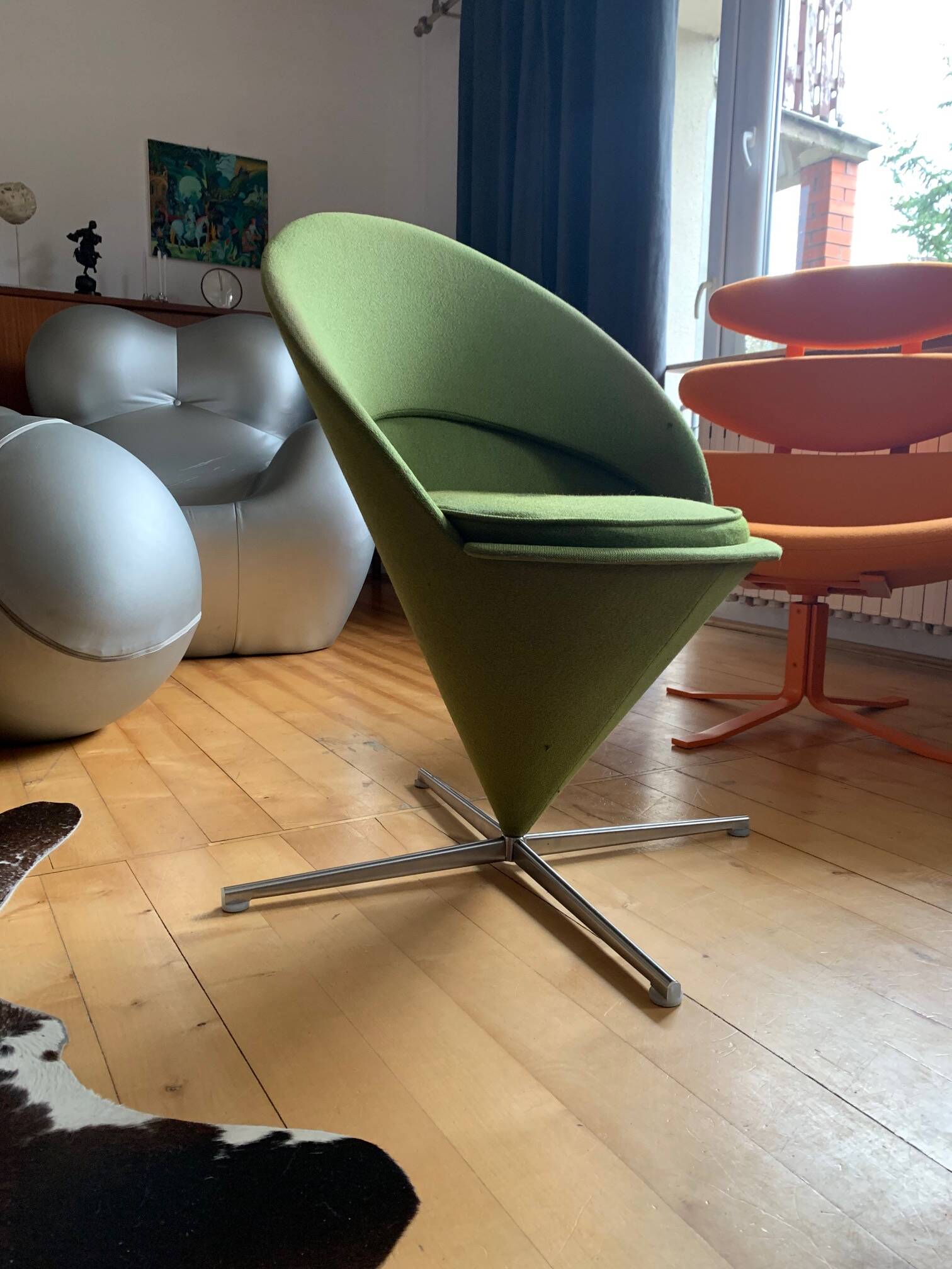 Cone chair, model K1, designed by Verner Panton, Plus-Linje, Denmark, 1950s