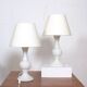 Pair of white glass lamps by Luxus Lighting, Sweden, 1980