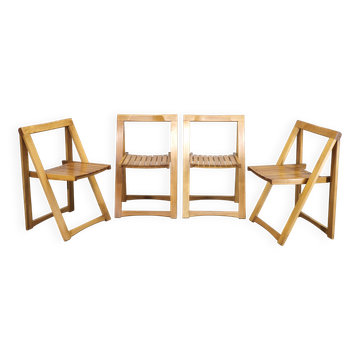 Set of 4 Trieste Folding Chairs by Aldo Jacober for Alberto Bazzani
