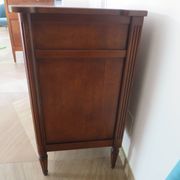 Louis XVI-style sideboard - 1 drawer - fluted legs - mahogany - solid wood
