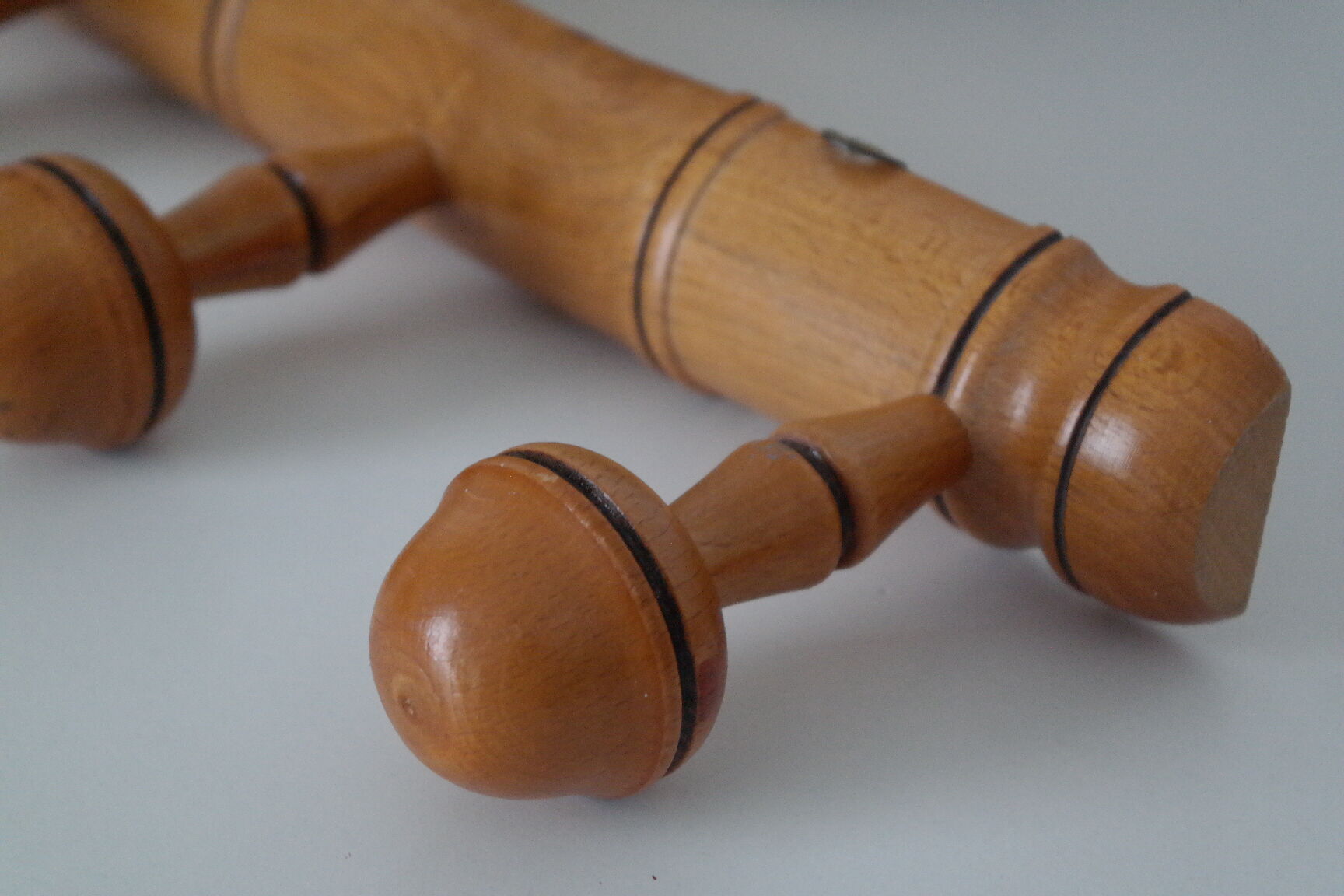 Vintage bamboo style wooden coat rack