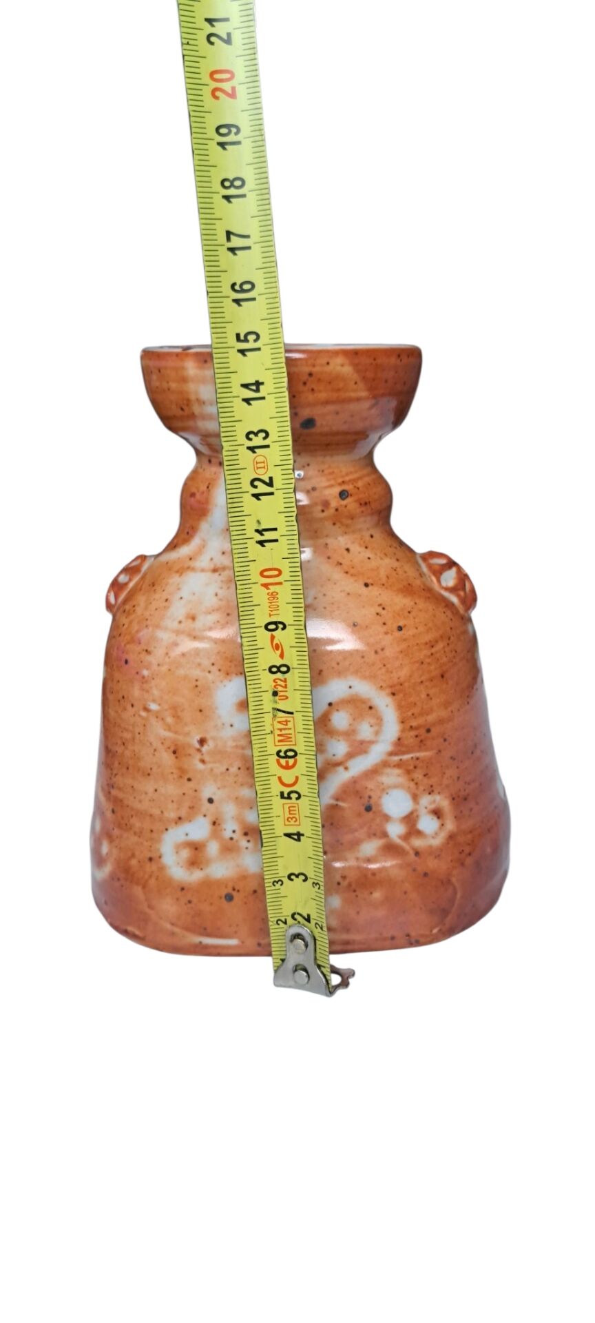 Artisanal Stoneware Vase Folk Art — Signed