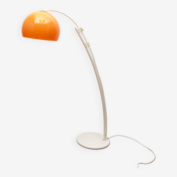 1970s floor lamp /arc lamp i white and orange