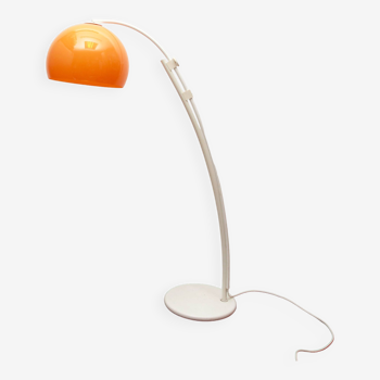 Lampadaire / lampe à arc des années 1970 i blanc et orange