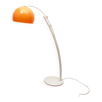 1970s floor lamp /arc lamp i white and orange