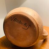 Stoneware pitcher signed Vallauris