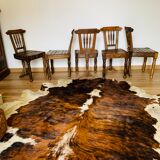 Set of 5 wooden chairs, handcrafted work