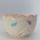 Vintage Fluted Ceramic Cache-Pot – Pastel Feather & Collar Decor