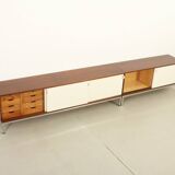 Enfilade Airborne with lacquered sliding doors, France, 1960s