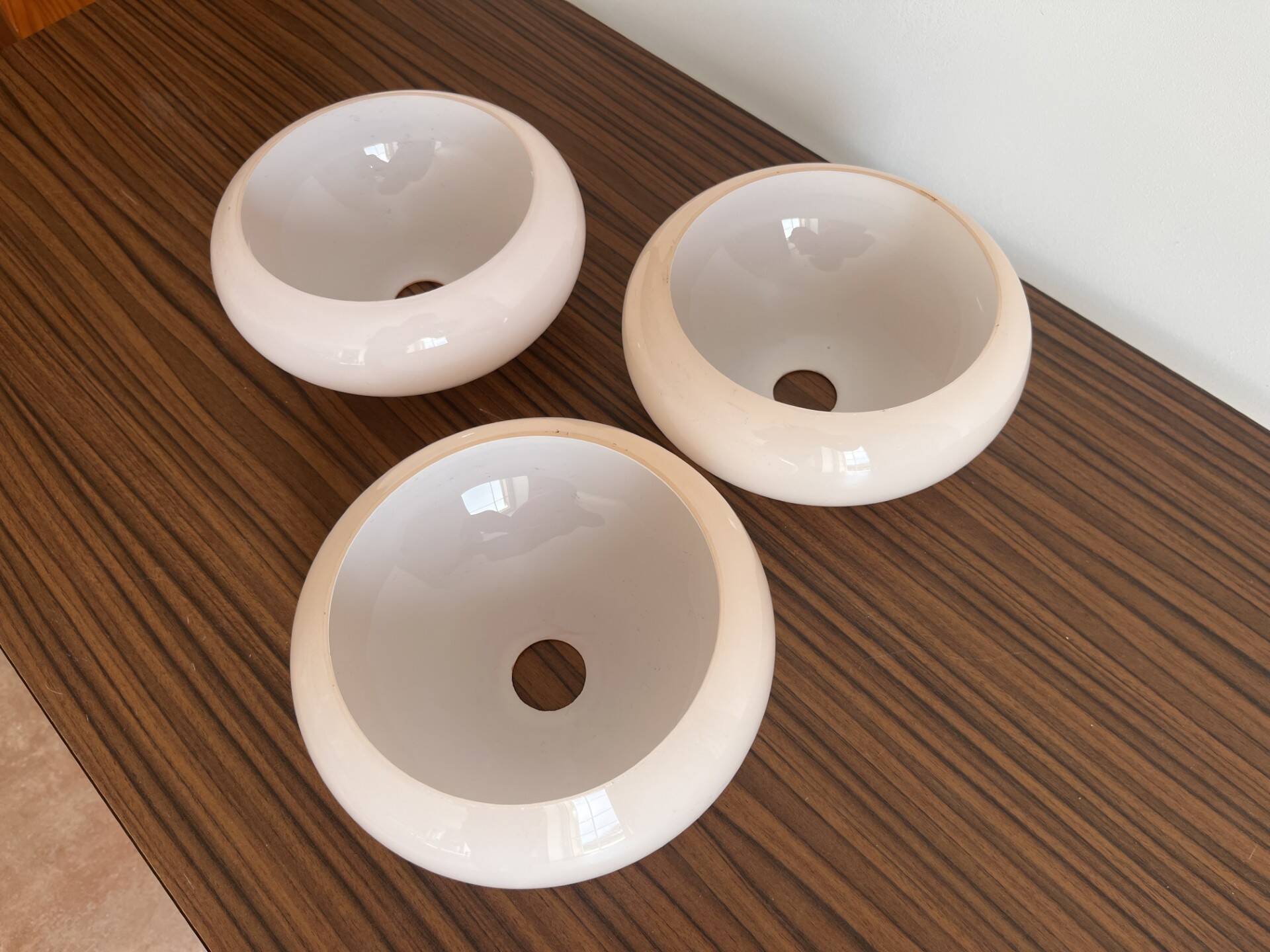 Set of 3 opaline lampshades