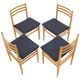 Ensemble de quatre chaises de salle à manger des années 1970, design scandinave.