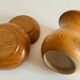 Vintage turned wood pitcher and 2 jars set