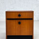 Pair of bedside table in teak and black lacquer design 60s