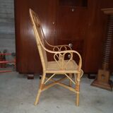 vintage bamboo rattan armchair 1960