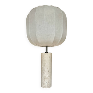 Lampe en travertin avec - lin
