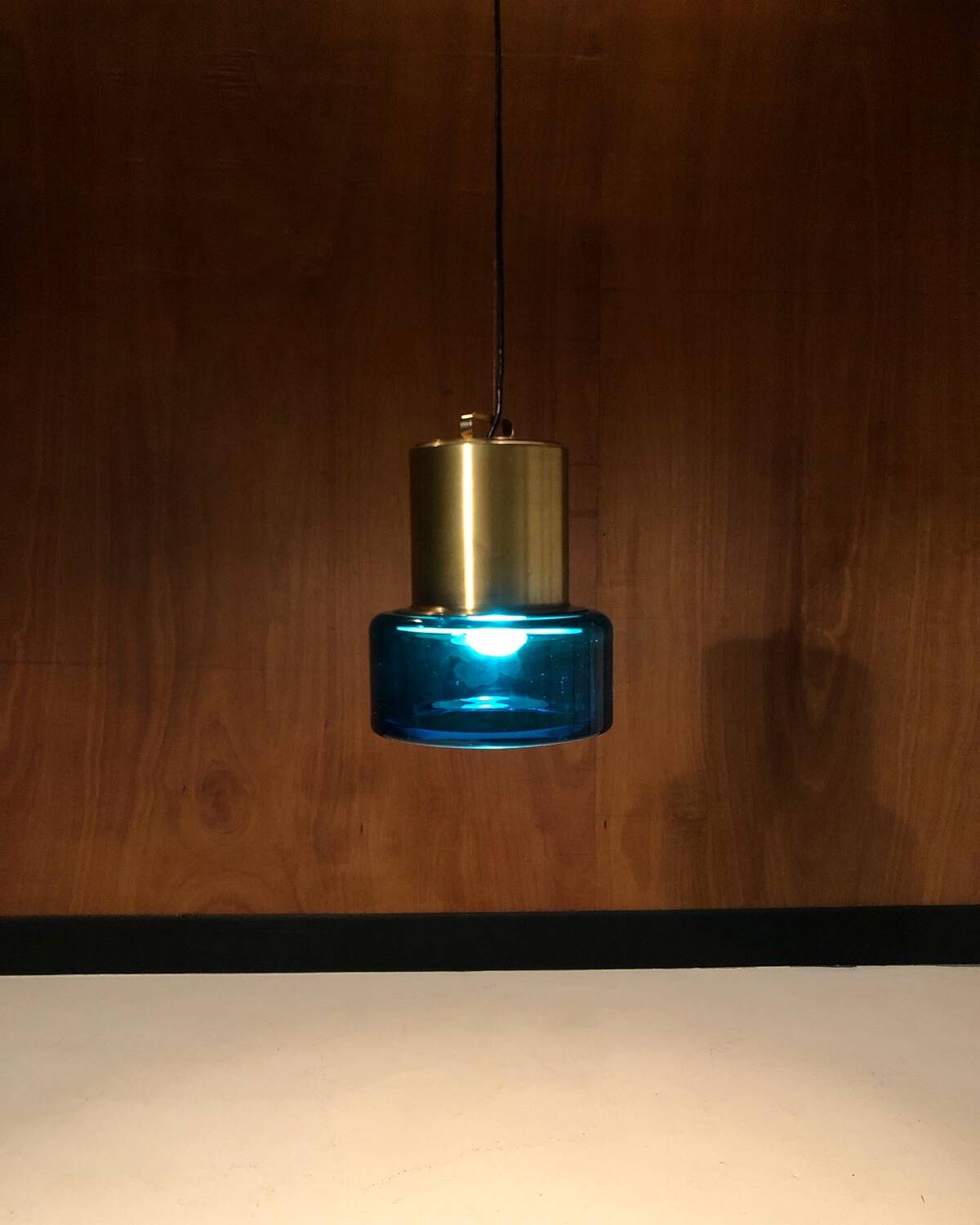 Brass and glass pendant light by Hans Agne Jakobsson 1970
