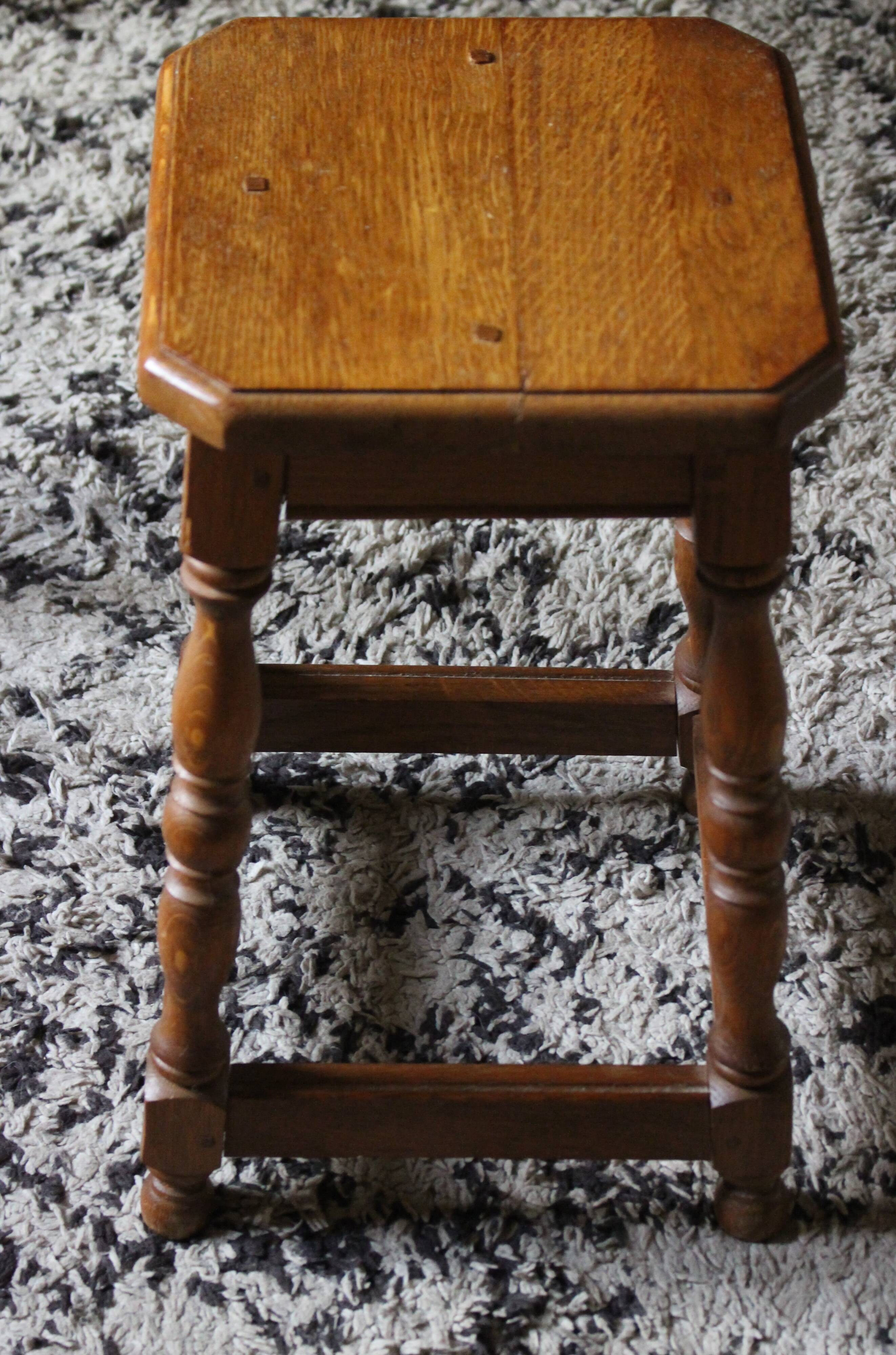 Wooden stool with a square seat