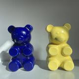 Duo of Haribo pop teddy wall vases in earthenware