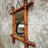 Vintage mirror faux bamboo 39x44cm