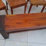 chaises et banc en palissandre massif vintage