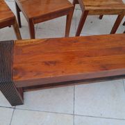 Vintage solid rosewood chairs and bench