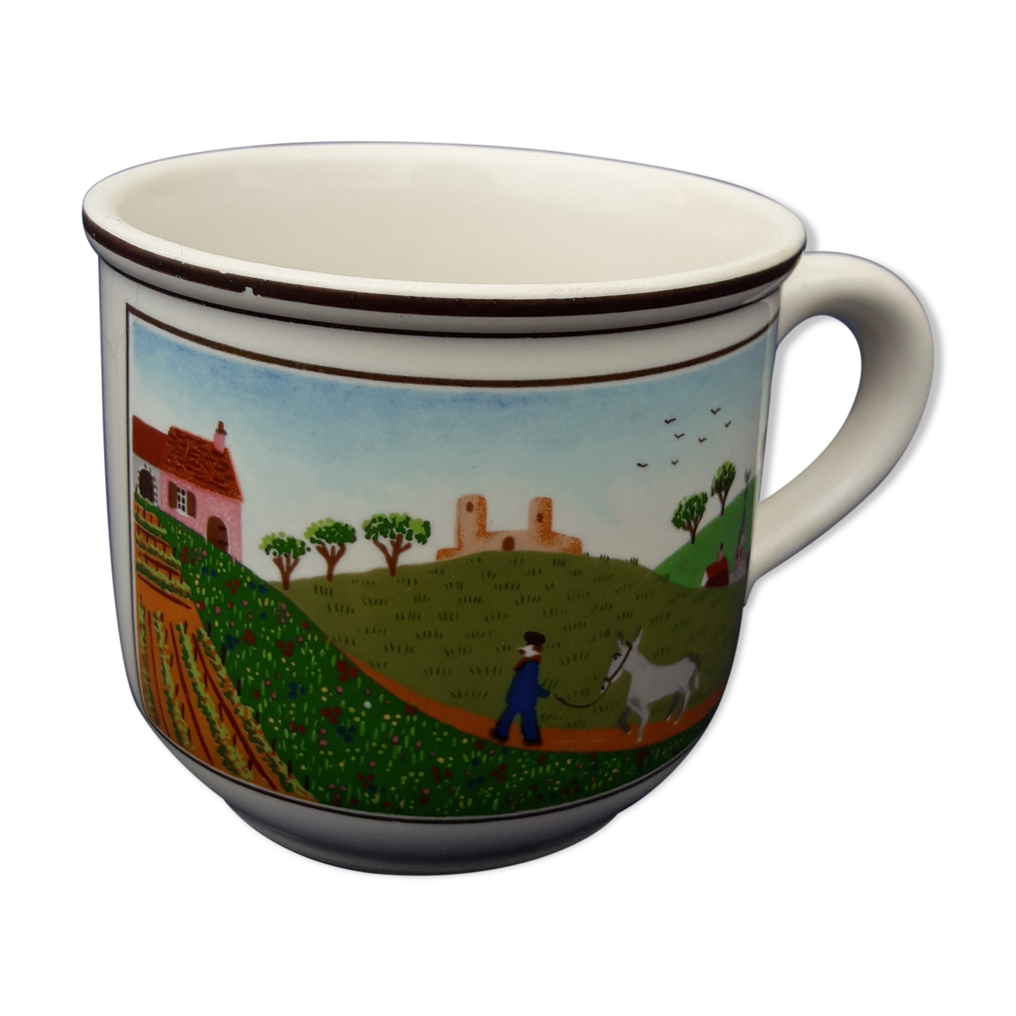 Villeroy porcelain coffee cup and boch naïve model Laplau diam 6.5 cm