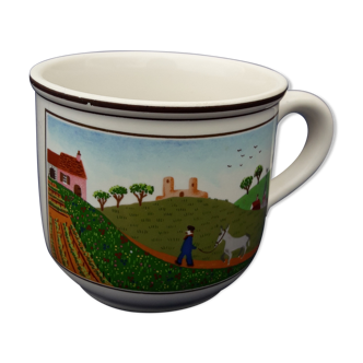 Villeroy porcelain coffee cup and boch naïve model Laplau diam 6.5 cm
