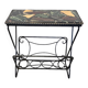 Table d'appoint vintage avec plateau en marbre mosaïque, années 1970