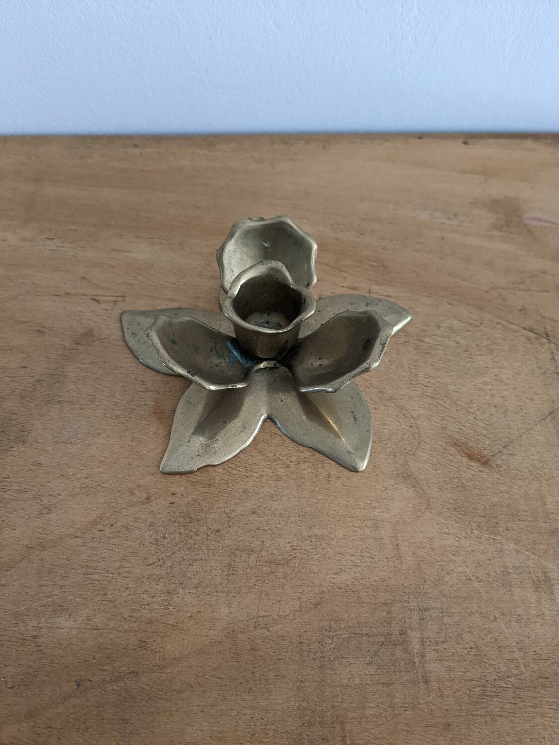 Brass lotus candle holder