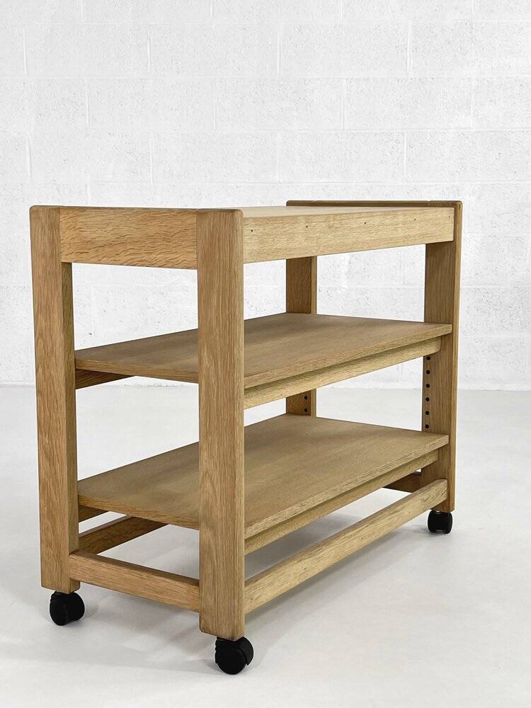 Oak Serving Trolley Attributed to Guillerme and Chambron for Votre Maison, 1960s