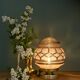 Vintage Art Deco globe table lamp in pink and gold glass.