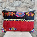 Magnifique coussin Kilim berbère vintage du Maroc