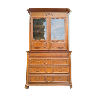 Impressionnante Commode de château Formant Vitrine D’époque Louis XIV XVIII Eme Siècle