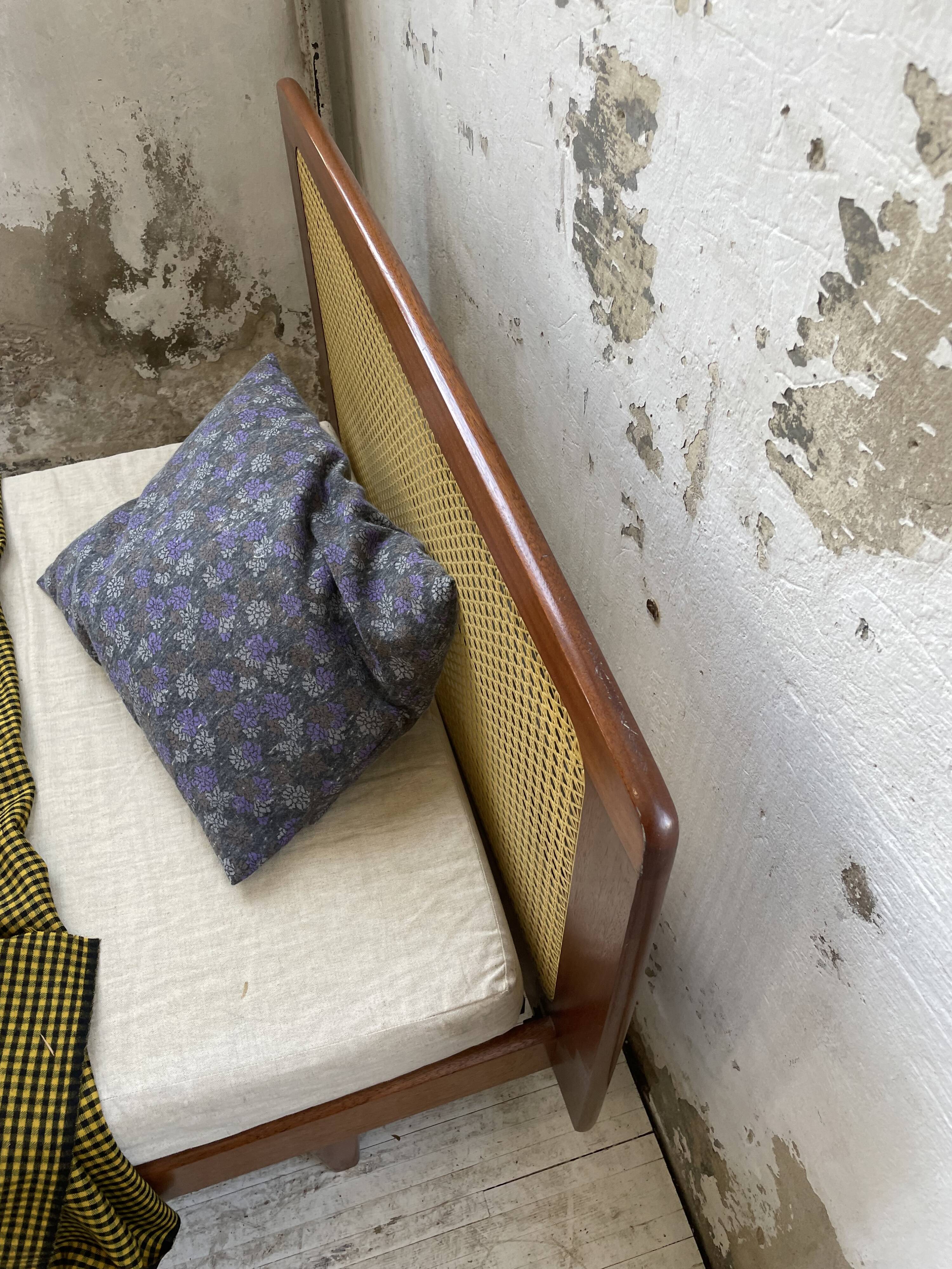 Lit Roset SNA teck et cannage 1 place