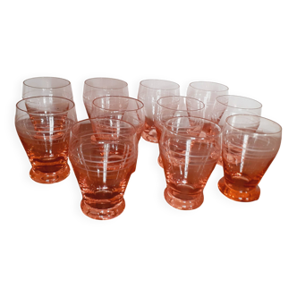 Série de 11 verres à eau Art Déco année 40