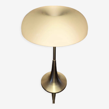 Vintage mushroom lamp and brushed aluminum 1980