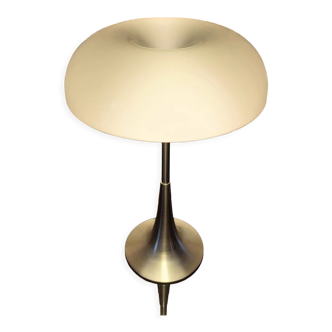 Lampe champignon vintage et alu brossé 1980