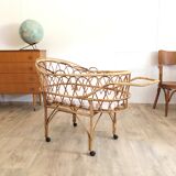 Vintage rattan cradle