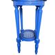 Table d'appoint ronde vintage en bois bleu / guéridon / support