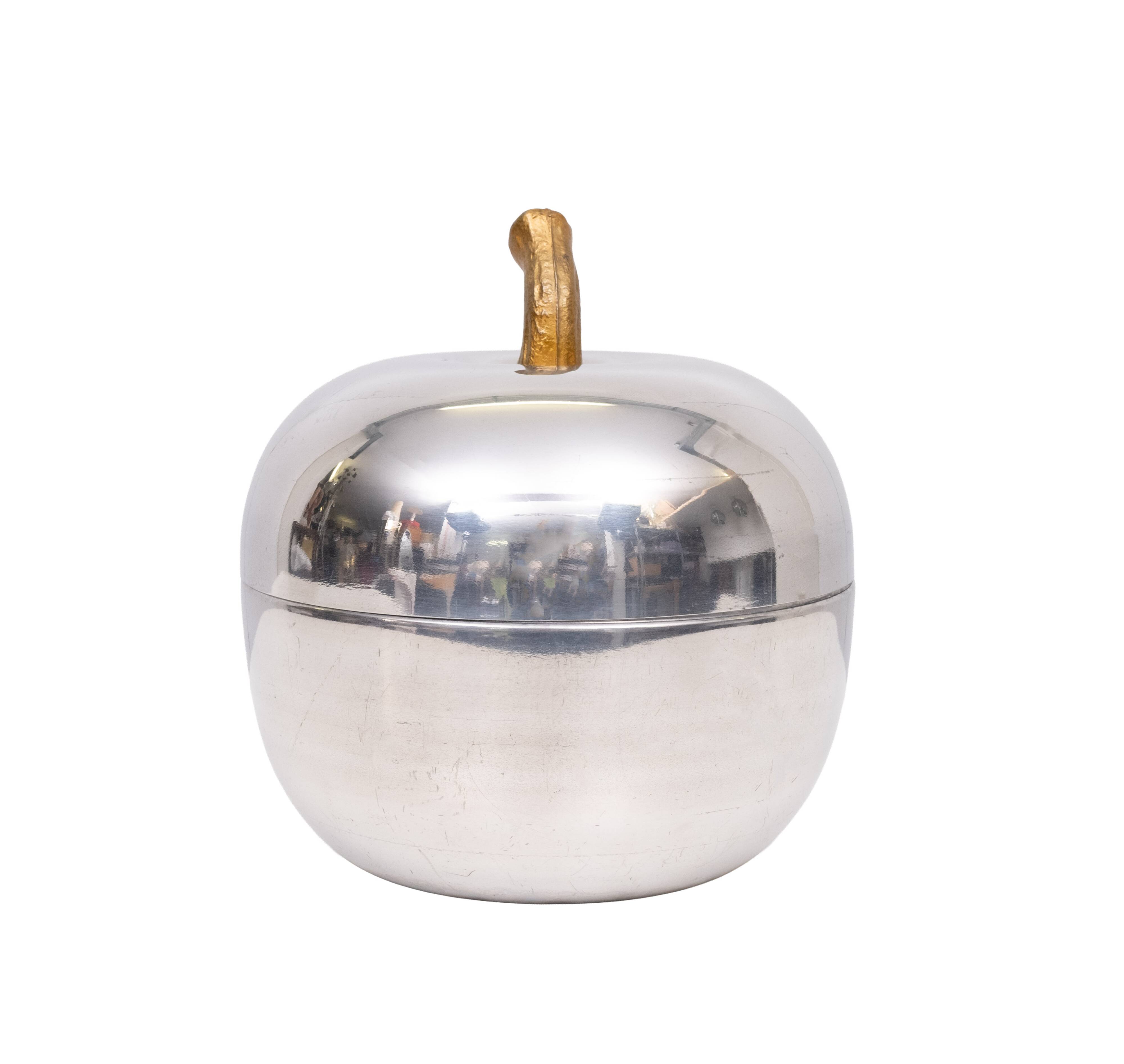 Iconic Aluminum apple Ice Bucket 1970s Italy